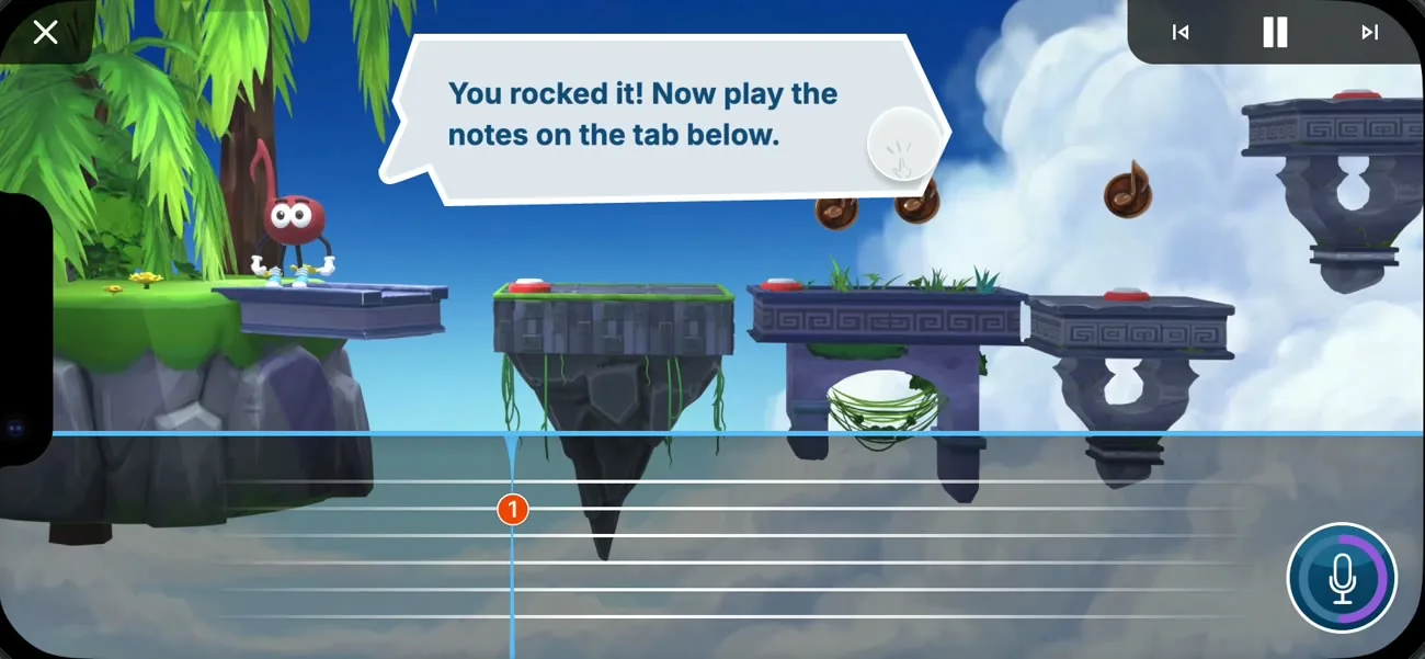 You rocked it! Now play the notes on the tab below, with one note on the B string