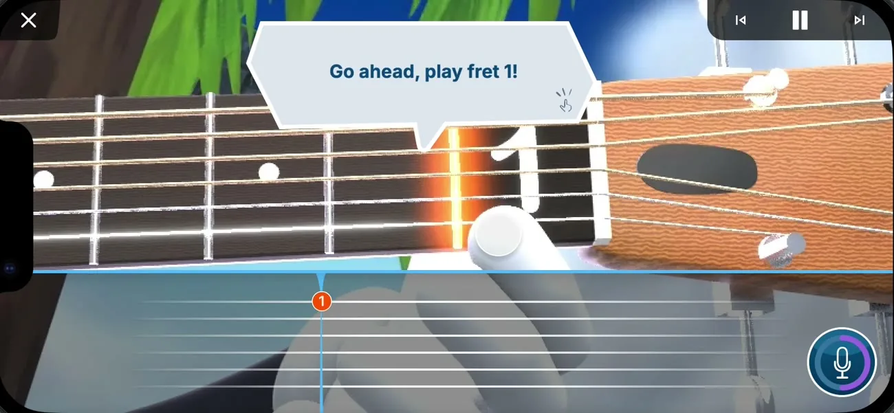 Go ahead, play fret 1! with fret 1 highlighted