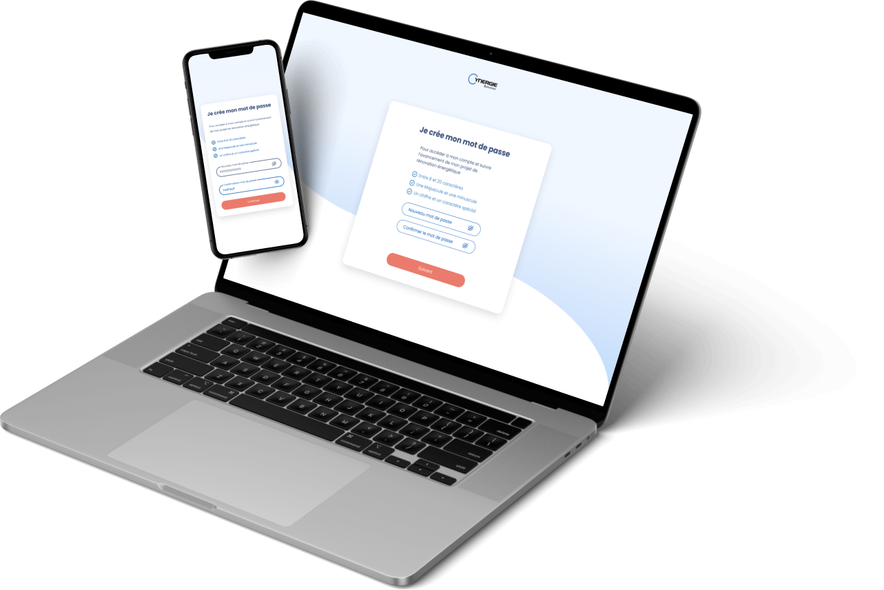 Password creation page after receiving the email during the pre-diagnosis stage