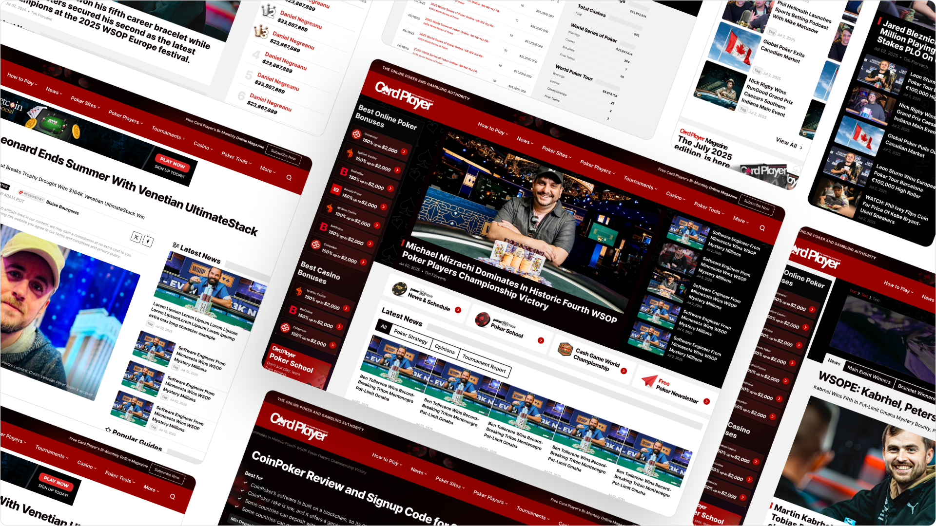 Cardplayer - Website Redesign for a  flagship poker media brand